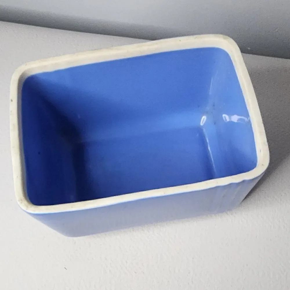 Vintage Hall Westinghouse Refrigerator Dish Delphinium Blue No Lid 6 x 4 x 4